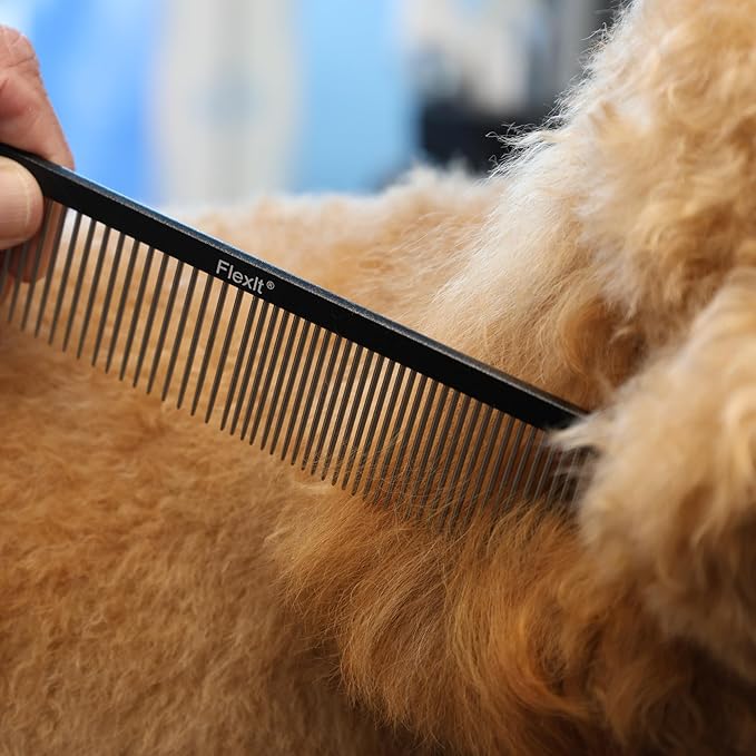 FlexIt Dog Grooming Comb - Perfect for Undercoat Deshedding, Undercoating & Finishing (Comb Only)
