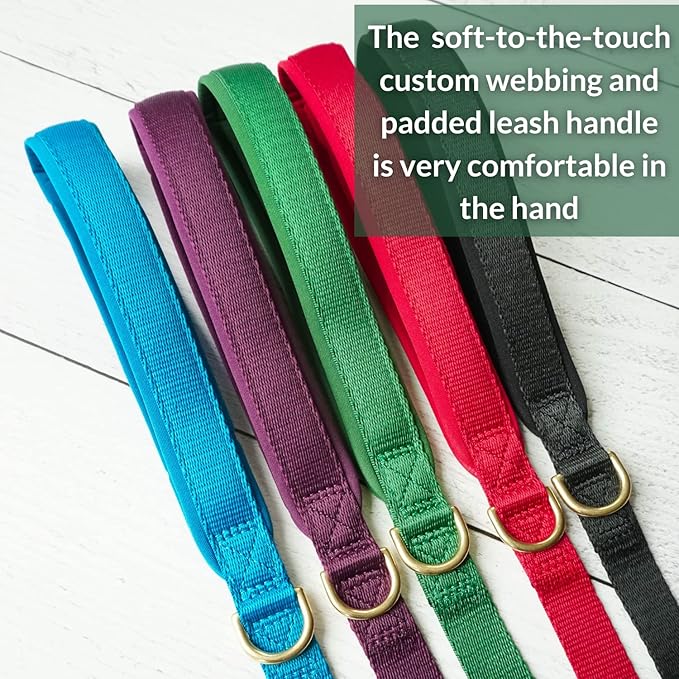DJANGO Adventure Dog Leash – Strong, Comfortable, and Stylish Dog Leash with Solid Brass Hardware and Padded Handle - Designed for Outdoor Adventures and Everyday Use (Forest Green)
