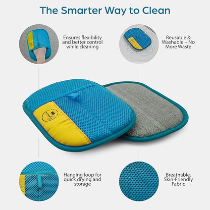 Bevaline Electrostatic Hair Removal Gloves - Pet Hair Removal Mitt for Cats & Dogs, Reusable Dog Fur Remover & Cat Grooming Gloves, Double Color Bundle (Fuchsia & Turquoise, 2 Pcs)