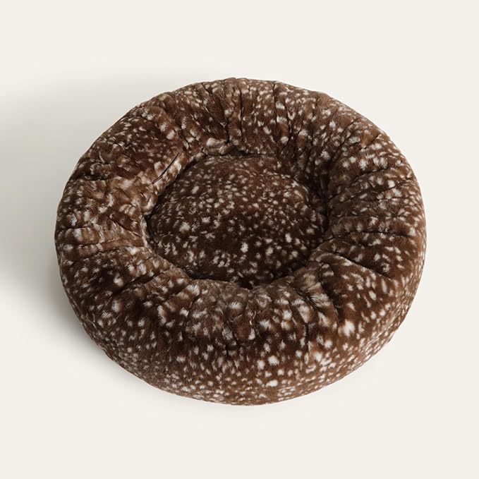 UnHide Floof Pet Bed - Large (35" x 12") - Extra Soft Dog Bed - Removable Faux Fur Cover - Machine Washable - Helps Ease Pet Anxiety & Provides The Perfect Sleep - Deer