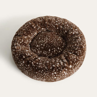 UnHide Floof Pet Bed - Large (35" x 12") - Extra Soft Dog Bed - Removable Faux Fur Cover - Machine Washable - Helps Ease Pet Anxiety & Provides The Perfect Sleep - Deer