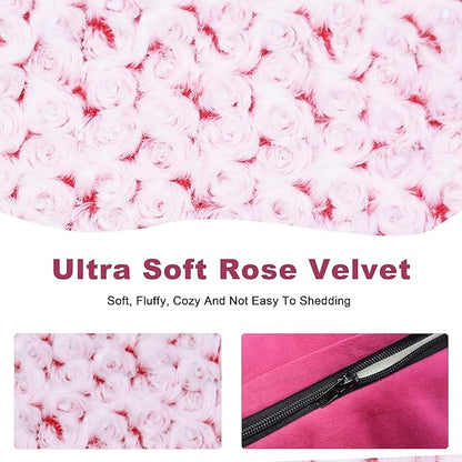 PAWPUBBY Medium-Sized Orthopedic Dog Bed - Washable Rose Velvet Cover, Waterproof Lining, Memory Foam Dog Couch, Non-Slip Base, Sofa Dog Bed for Corgis, Pomeranians, French Bulldogs (Rose Pink, L)