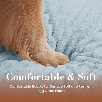 Cozila Dog Beds for Extra Large Sized Dog, Orthopedic Pet Bed with Waterproof Lining, Soft Short Plush Surface & Egg Crate Foam, Machine Washable Pet Mat with Removable Cover & Anti Slip Bottom