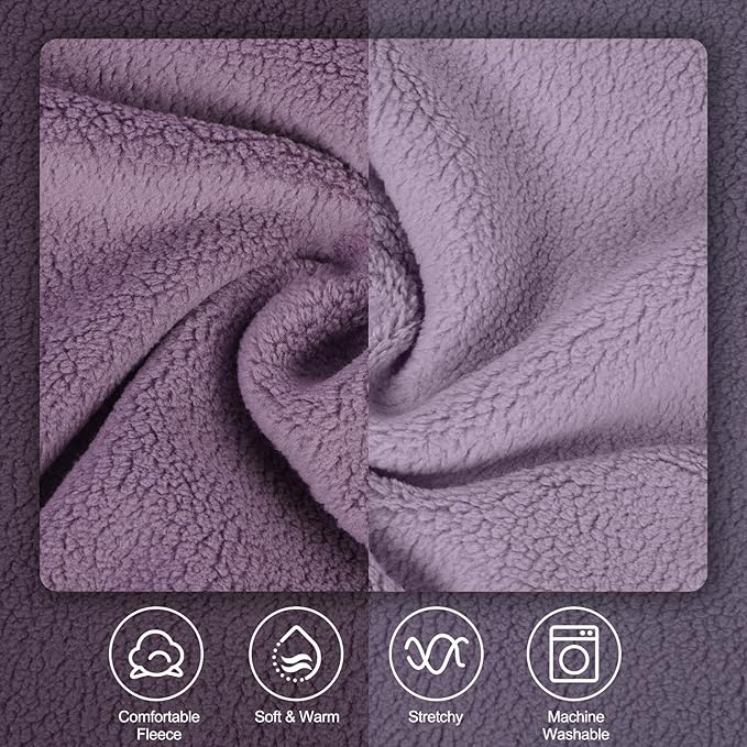 IECOii 2 Pack 5XL Fleece Large Dog Sweaters Soft & Stretchy Sweatshirts Warm Vest for Fall Spring Winter, Dogs Cold Weather Coats, Leash Hole, Machine Washable (Size 5XL, Dark Purple & Light Purple)