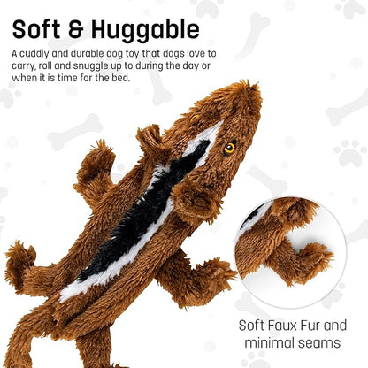 FGA MARKETPLACE Duck-Squirrel Flat NO Stuffing NO Squeak Plush Dog Toy, Funny Style Will Entertain Your Pet for Hours, Recommended for Small and Medium Dog 21 INCH Long