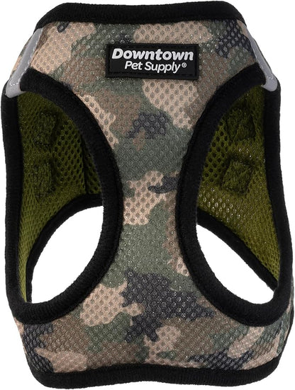 Downtown Pet Supply Step-in Dog Harness for Small Dogs - X-Small, Camo Green - Adjustable, No Pull, Reflective Trim, Padded Mesh Fabric, Buckle Strap