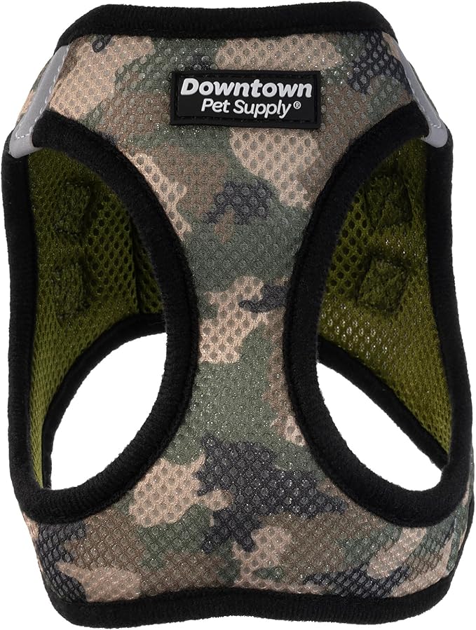 Downtown Pet Supply Step in Dog Harness No Pull, X-Large, Camo Green - Adjustable Harness with Padded Mesh Fabric and Reflective Trim - Buckle Strap Harness for Dogs
