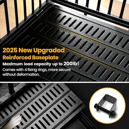 Oranland 38 inch Heavy Duty Indestructible Dog Crate,2025 New Upgraded Reinforced Baseplate for Large Dogs,XL Dog Kennel Indoor for High Anxiety Dogs/Max Load Capacity 200lbs/Double Door with Wheels