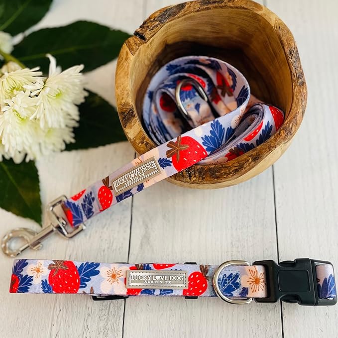 Lucky Love Dog - Adjustable Dog Collar with Easy Click Buckle for Large Ones, Durable, & Comfortable for Male & Female Dogs, Pet Collar for Puppies & Adult Dogs - Sweet Berry, Large