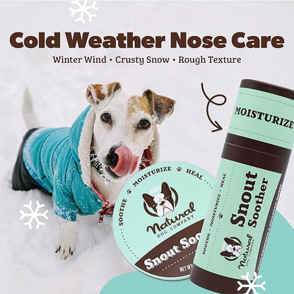 Natural Dog Company Snout Soother Balm – Dog Nose Balm for Dry Cracked Snouts, Moisturizing Winter Nose Care with Coconut Oil & Shea Butter, Lick Safe Dog Snout Balm for All Breeds, 1 oz Tin
