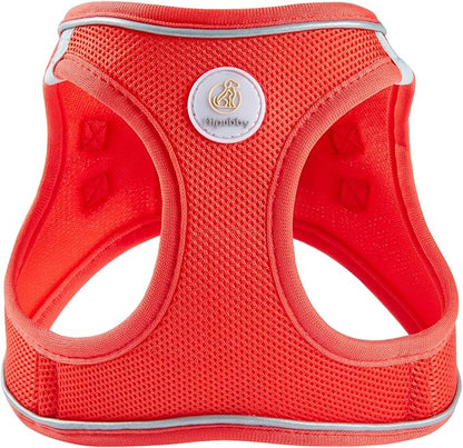 Hipubby Dog Harness and Leash Set, No Pull Soft Mesh Puppy Harness for Small Medium Dogs, Cats - Step in Reflective Breathable Lightweight Vest Harness for Walking, Training - Red, M