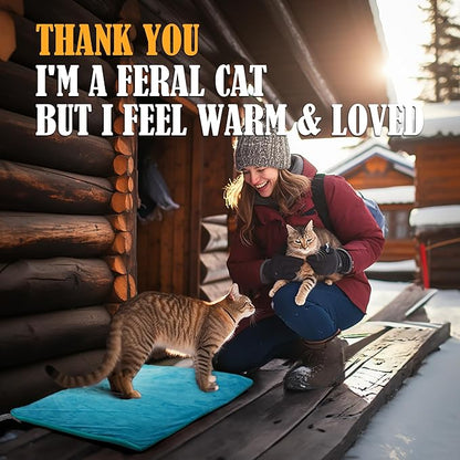 PETNF Outdoor Pet Heating Pad for Cats Dogs Waterproof Cat Warming Pad Outdoor Outside Safe Electric Heating Pad for Feral Cat House Heated Dog Bed Mat 20"X16"