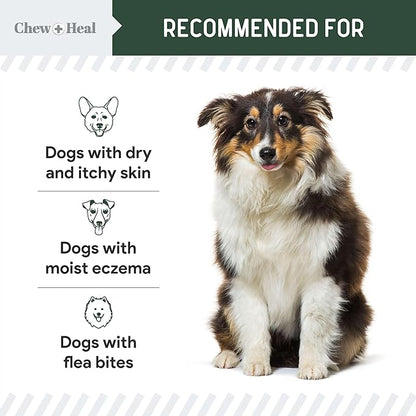 Chew + Heal Labs Hydrocortisone Lotion for Dogs - 8 oz Anti Itch Cream for Irritated Skin, Flea Bites, Itching, and More - Made in The USA