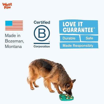 West Paw Seaflex Bubbles Feast Mat – All-in-One, Slow Feeder, Lick Mat – Encourages Foraging & Food Exploration - Engages Picky Eaters & Slow Feeding - Versatile – Easy to Clean, Non-Toxic - Tropic
