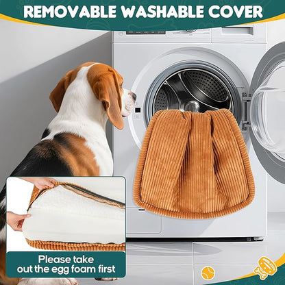 Dog Car Bed, Non-Slip Backseat Extender Pet Mat, Removable Washable Dog Bed for SUVs, Sedans & Trucks, Anti-Slip Travel Bed for Dogs, Easy Clean & Scratch-Proof & Comfort Brown (50"×24.6")