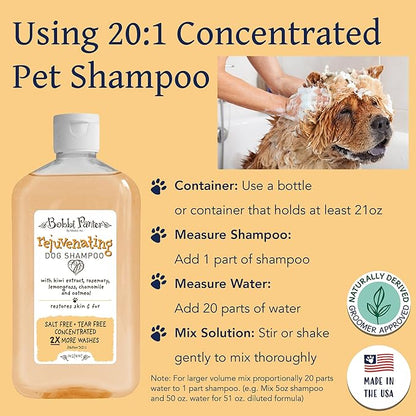Bobbi Panter Rejuvenating Dog Shampoo, Restores & Revitalizes Skin & Fur, Orange Citrus Scent - 30:1 Concentrated Formula, Made in The USA, Trusted by Professional Groomers, 14 oz.