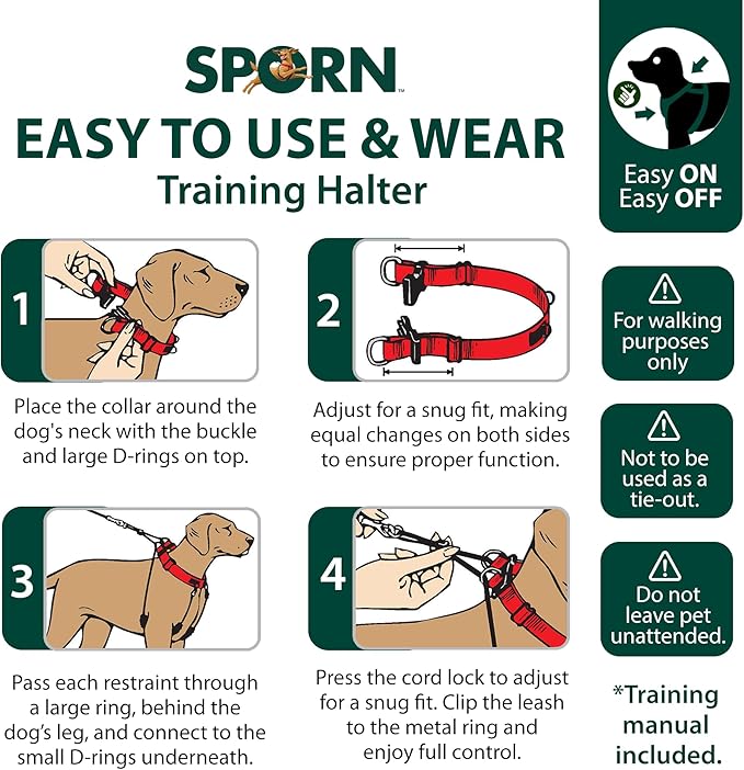 No Pull Dog Harness Medium Size Dog with Red Padded Sherpa Sleeves, Breathable Training Halter, Provides to All Medium Sized Breeds by Sporn