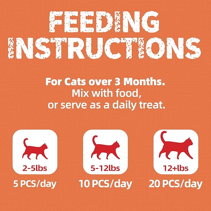 Just Try 16 OZ Daily Vitamins Cat Treats Multivitamin Boost Flavor Healthy Cat Snacks Training Biscuits Health & Energy for Cats