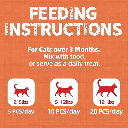 Just Try 16 OZ Daily Vitamins Cat Treats Multivitamin Boost Flavor Healthy Cat Snacks Training Biscuits Health & Energy for Cats