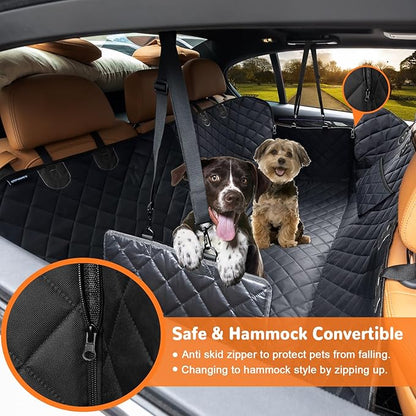 URPOWER Dog Car Seat Cover for Pets 100% Waterproof Seat Cover Hammock 600D Heavy Duty Scratch Proof Nonslip Durable Soft Back Seat Covers for Full Size Trucks