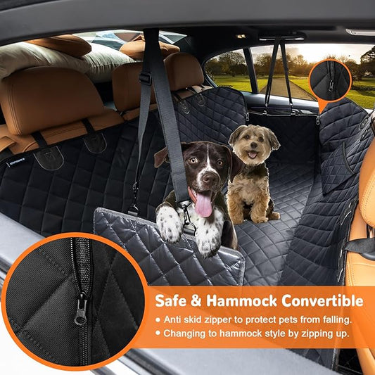 URPOWER Dog Car Seat Cover for Pets 100% Waterproof Seat Cover Hammock 600D Heavy Duty Scratch Proof Nonslip Durable Soft Back Seat Covers for Full Size Trucks