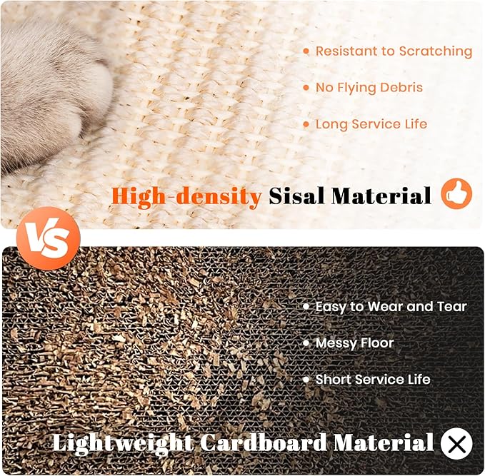 LMUGOOS Cat Scratcher, Cat Natural Sisal Scratching Pad, Kitten Interactive Toy with Ball Track Spring Ball for Chasing Hunting Mental Physical Exercise Puzzle