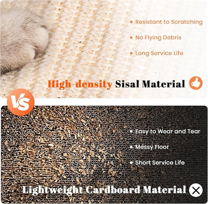 LMUGOOS Cat Scratcher, Cat Natural Sisal Scratching Pad, Kitten Interactive Toy with Ball Track Spring Ball for Chasing Hunting Mental Physical Exercise Puzzle