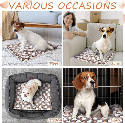 VitalCozy 2 Pack Self Warming Cat Mat Self Heating Pad Bed Reversible Machine Washable Reflects Body Heat Warm Thermal Pet Pad Crate Blanket for Feral and Indoor Cat (Heart,22'' X 18'')