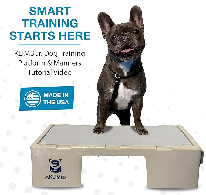 Blue-9 KLIMB Jr. Professionally Designed Dog Training Platform and DIY Guide for Behavior Basics, Made in The USA, Tan