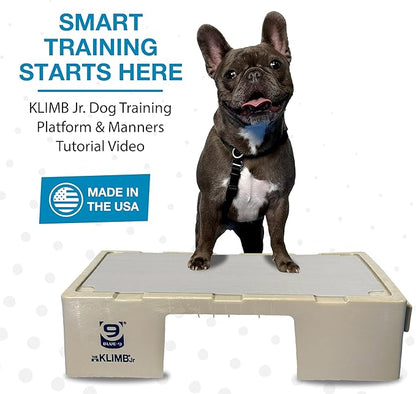 Blue-9 KLIMB Jr. Professionally Designed Dog Training Platform and DIY Guide for Behavior Basics, Made in The USA, Tan