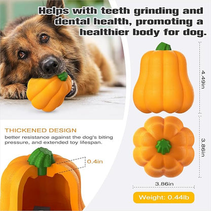 Large Size Pumpkin Squeaky Dog Toy for Medium/Large Dogs Breed Aggressive Chewers Durable Bouncy Squeak Ball