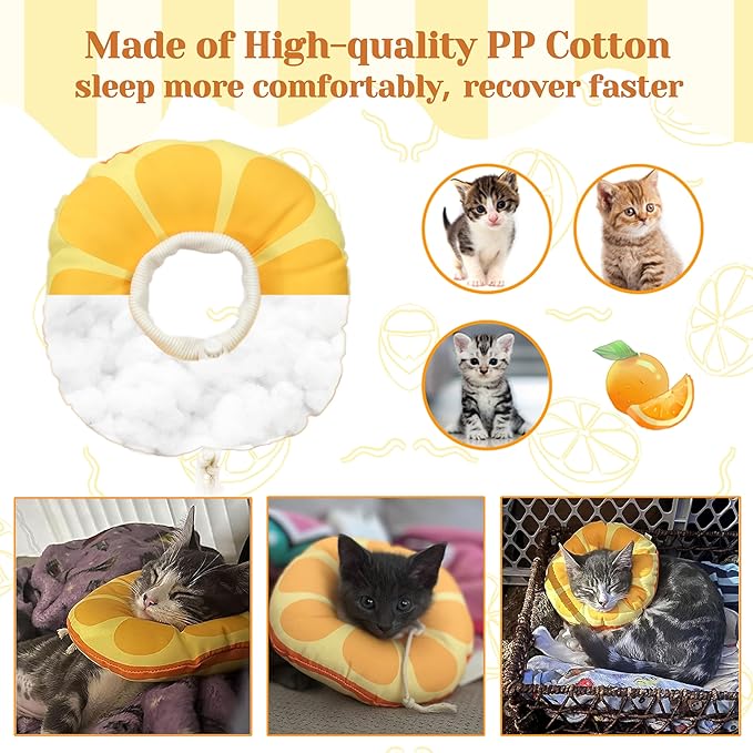 Jevnd Kitten Cones After Surgery 0-6 Months, Donut Extra Small Kitten Cone Collar Soft to Stop Licking Neck, Elizabethan Kittens e Collar for Recovery, xs Small Cat Cone Spray, Pet Soft Cone for Cats