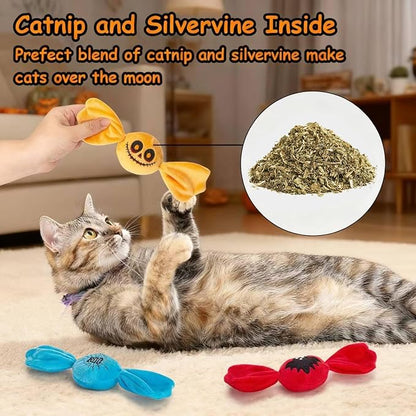 Retro Shaw Cat Toys,Kitty Bundle Candy Catnip Toys with Crinkle Sound Inside,3PCS Sweet Treats Cat Toy, Trick or Treat for Kitten Toys,Interactive Indoor Kitty Kicker for All Breeds