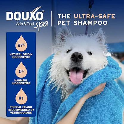 DOUXO® Skin & Coat SPA - Ultra-Safe Dog Shed Control Shampoo, 16 fl oz, Reduces Excessive Shedding, Cleans and Hydrates The Skin, Leaves The Coat Soft, Strengthened and Radiant