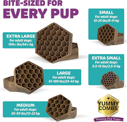 Yummy Combs Dog Dental Treats – Vet VOHC Approved, Removes Tartar & Cleans Teeth – Yummy High Protein Chicken Treat for Extra Large Dogs (Mini Pack, 4 Count)
