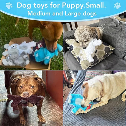 Bzonsmart 5 Pack Squeaky Dog Toys.Tough Plush Chew Toys for Dogs.Interactive Dog Toy to Keep Small Medium Large Breed Dogs Busy .Durable Anti-Boredom Dog Toy for Teething & Playtime.