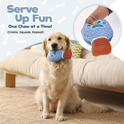 PUPROAR Pickleball Dog Toy – Valentines Day& Birthday Dog Toy Present & Pickleball Gift, Plush Pickle Ball Paddle with Interactive Squeaker & Crinkle, Funny Puppy Gift
