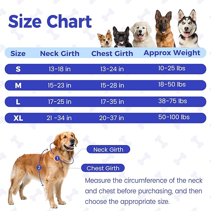 Funfox Dog Harness Medium No Pull, Adjustable 2 Clips Anti-Pull Vest with Practical Handle, Breathable Padded Pet Harness Designed for Small/Large Breeds, Reflective Training Walking Blue M