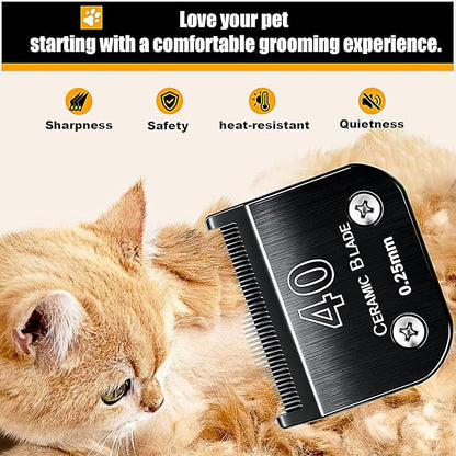 Dog Grooming Clipper Blades Replacement Compatible with Andis Dog Clippers,Most OsterA5, Wahl KM Series Pet Clippers (Black(40))