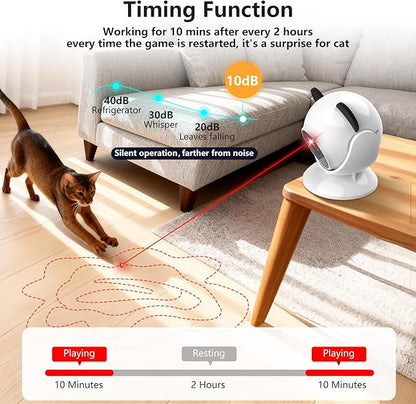 Saolife Laser Cat Toys for Indoor Cats, Truly Random Trjajectory, Suction Cup Design, Run Quiet, Interactive Cat Toy Automatic