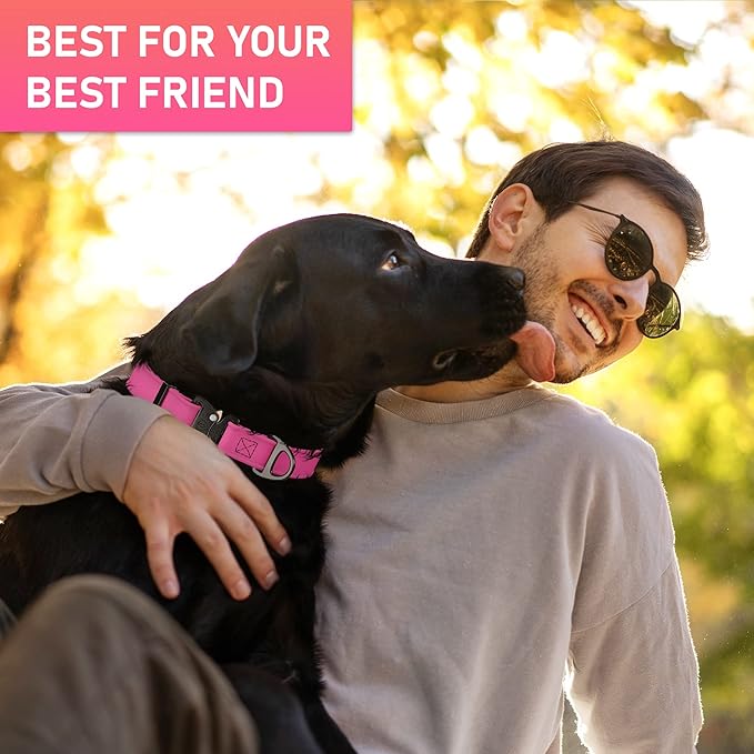 NexaPaw Biothane Dog Collar with Cobra Buckle - Made in USA - QR Code Dog Tag ID Included - Adjustable Heavy Duty Dog Collars for Medium Large Dogs - Waterproof Military Grade Tactical Collar for Dogs