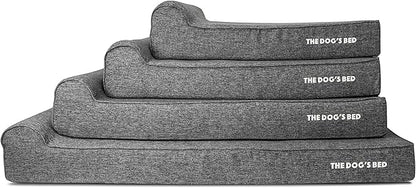 The Dog’s Bed Orthopedic Headrest Dog Bed XXXL Grey Linen, Memory Foam, Pain Relief for Arthritis, Hip & Elbow Dysplasia, Post Surgery, Lameness, Waterproof Washable Cover, Veterinary Approved