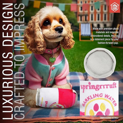 Chomp Haus Springrrruft Barkling Water – Luxurious Plush Dog Toy with Squeaker, Premium Fabric, Embroidered Details, Designer-Inspired Chew Toy, Fun Gift for Small to Medium Dogs & Dog Lovers