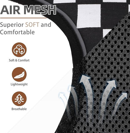 PUPTECK Soft Mesh Dog Harness and Leash Set Pet Puppy Cat Comfort Padded Vest No Pull Harnesses, Checkered Black&White, XS