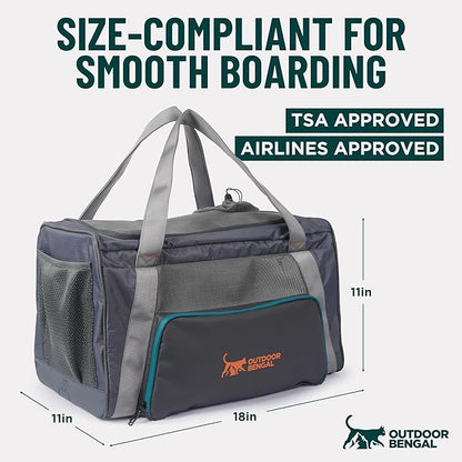 OutdoorBengal Zeppelin™ Airline-Approved Large Cat Carrier Soft – TSA-Approved Pet Carriers with Top Opening for Plane and Car Travel – Kittens or Small Dog Carrier (Creme)