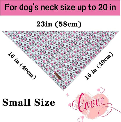 Unique Style Paws Valentiene's Day Dog Bandana Heart Print Cotton Dog Bandanas Bandana for Small Medium Large Dogs New