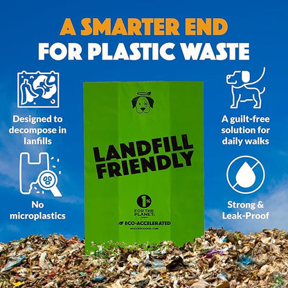Doggy Do Good Landfill-Friendly Poop Bags | Dog Waste Bags Made with 50% Recycled Plastic + 15% Biobased Material | Unscented, Thick, Leak-Proof, Easy Open | Standard Size | 180 Count