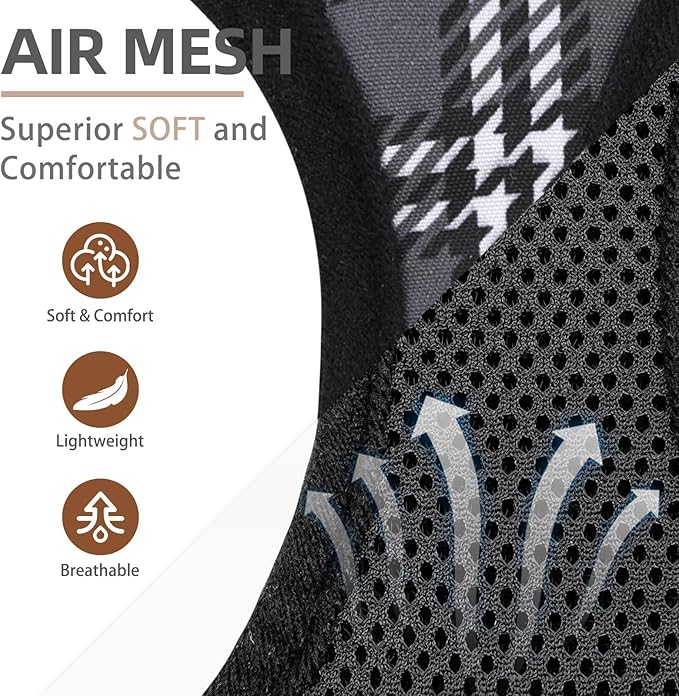 PUPTECK Dog Harness and Leash Set for Small Medium Dogs No Pull Step-in Soft Mesh Puppy Cat Vest Harnesses Reflective at Night, Plaid Pattern Black M