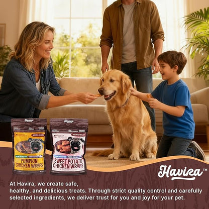 Havira 1.5 LB Value Pack Sweet Potato Dog Treats, Healthy Chicken Wrapped Dog Chews Made with Real Veggies, Easy to Digest Gentle Daily Rewards for Picky Dogs