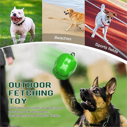 TLKNG Large Size Green Apple Squeaky Dog Toy for Medium/Large Aggressive Chewers Breeds Dogs Durable Bouncy Squeak Ball